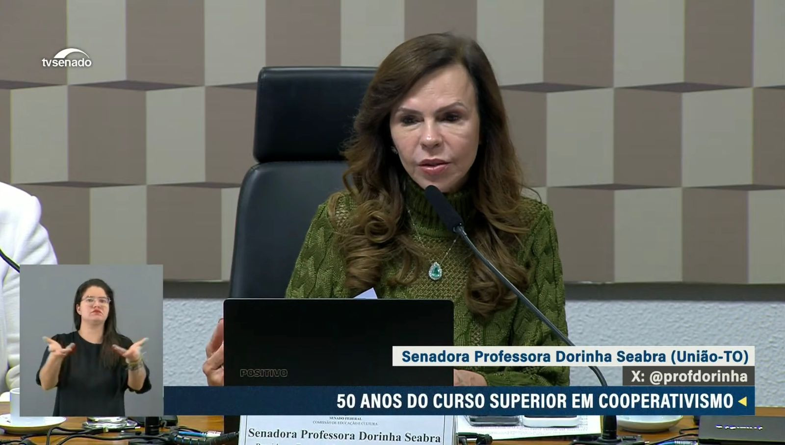 Senadora Professora Dorinha destaca atuação do Sistema OCB/TO em sessão no Senado Federal