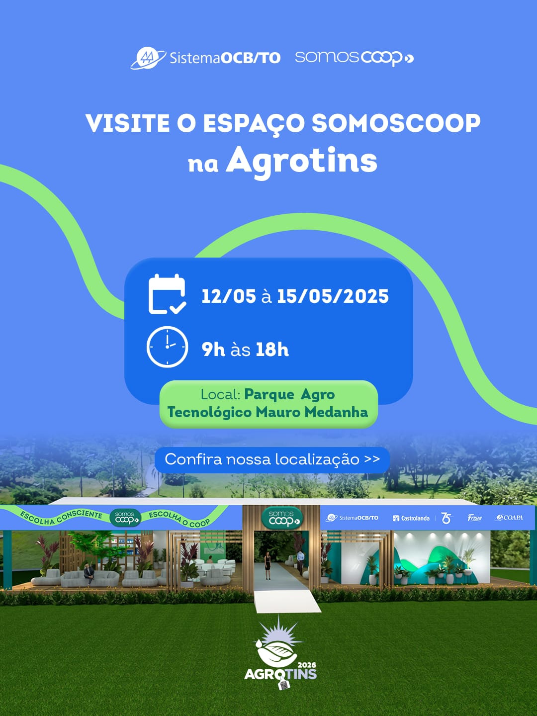 Sistema OCB/TO estará presente na Agrotins 2026: Inovação e o Poder do Cooperativismo no Espaço SomosCoop 