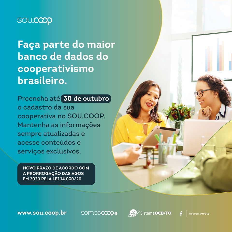 Sou.Coop: Cooperativas terão até outubro para atualizar dados na plataforma